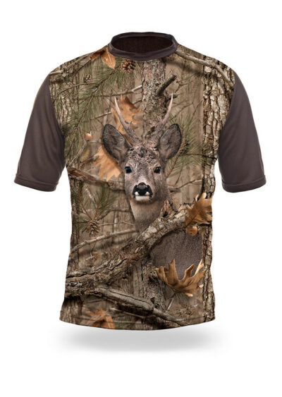 Pánske tričko kamufláž, krátky rukáv Hillman Roe Deer 3D "Srnec"