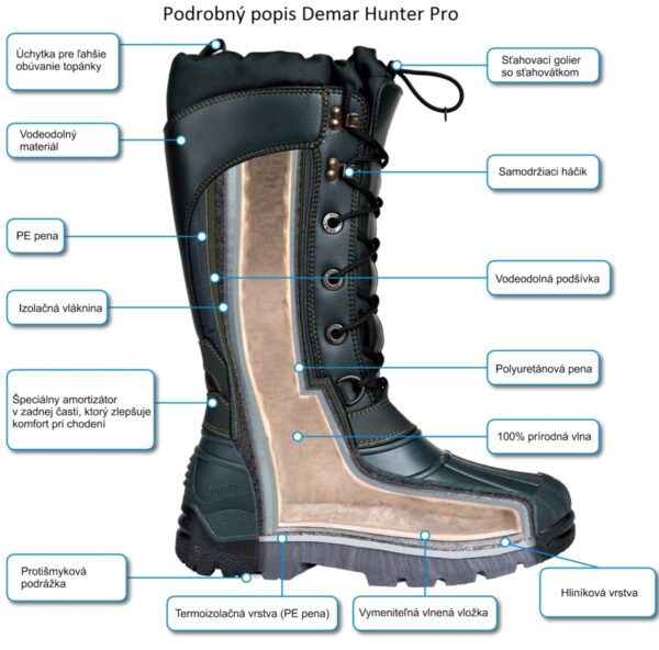 Zateplené gumené čižmy topánky DEMAR Hunter "SPECIAL" Pro 3801