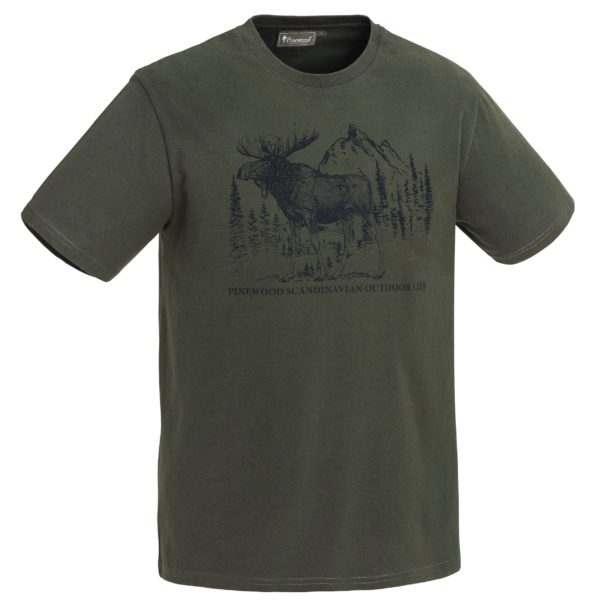 Pánske bavlnené tričko so vzorom losa PINEWOOD Moose