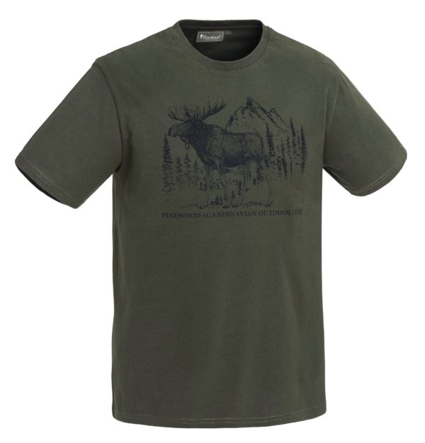 Pánske bavlnené tričko so vzorom losa PINEWOOD Moose