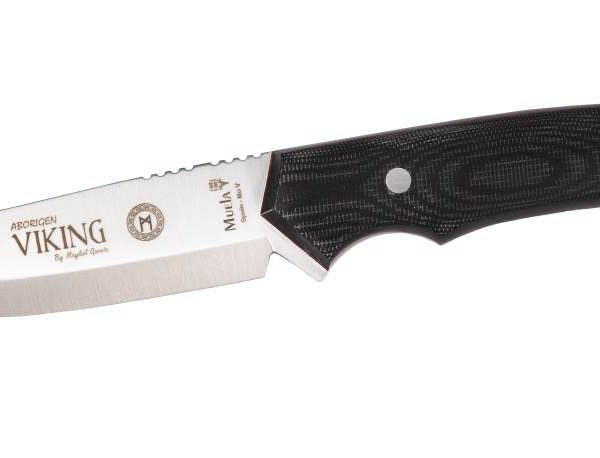 Lovecký kempingový nôž MUELA 110mm full tang blade CRYO-T treatment, black MICARTA, included firestarter VIKING.M-11M