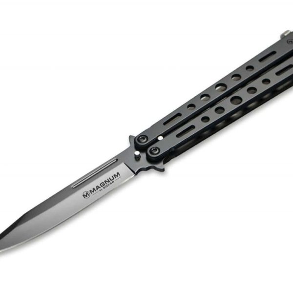 Taktický zatvárací nôž - motýlik Magnum BALISONG ALL BLACK 06EX402