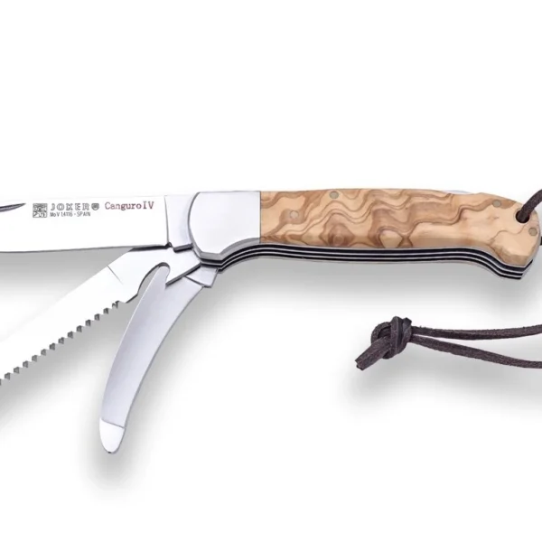 Poľovnícky nôž s pílkou a vyvrhovacou čepeľou Joker Canguro IV NO128 Oliva