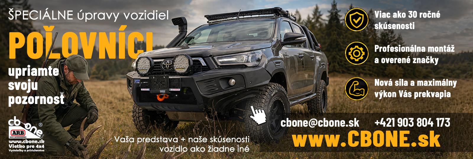 CBONE-úpravy áut pre poľovníkov